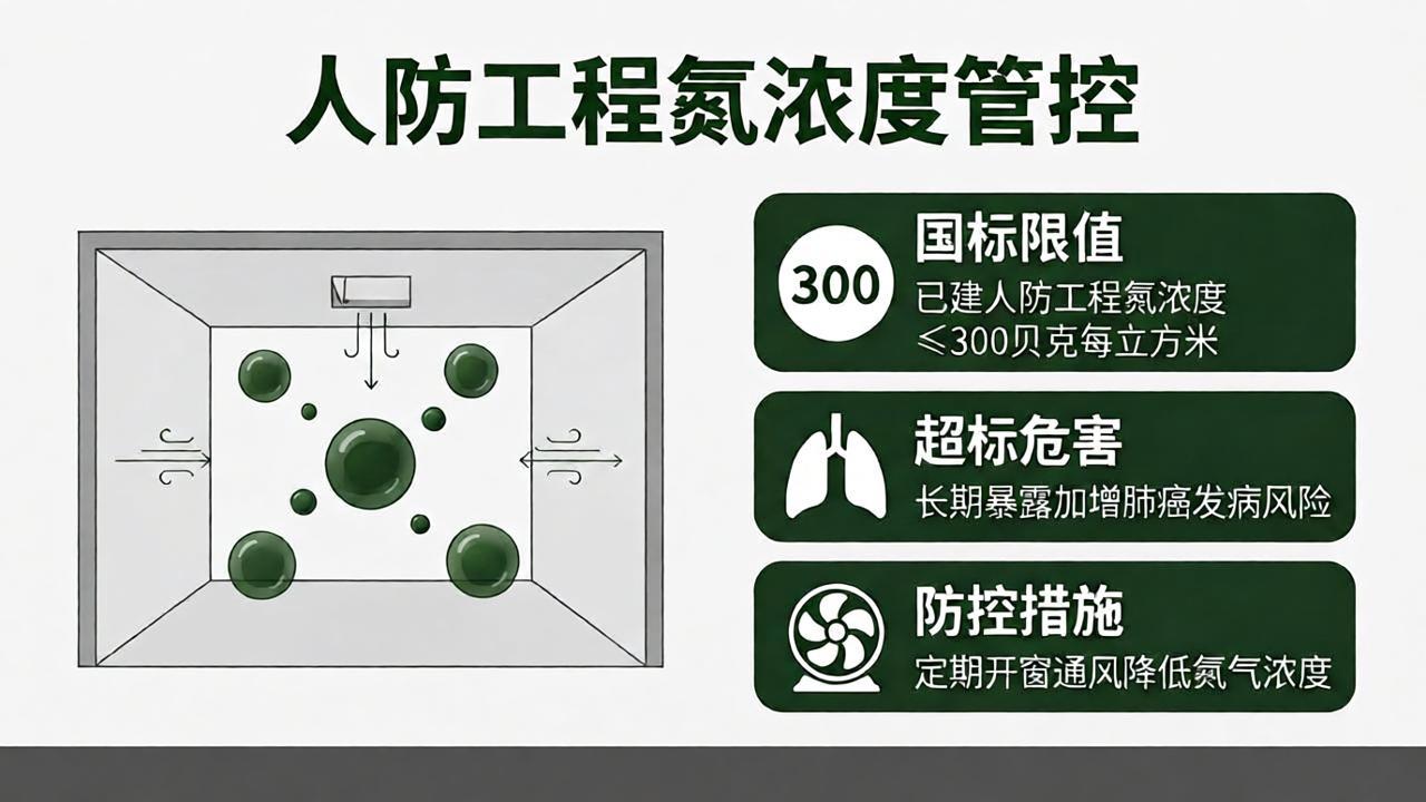 人防工程氡浓度限值知多少？300 Bq/m³是红线